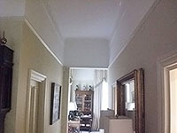 The Notting Hill Plasterer has plasterboarded & plastered the ceiling hole, before painting the ceiling